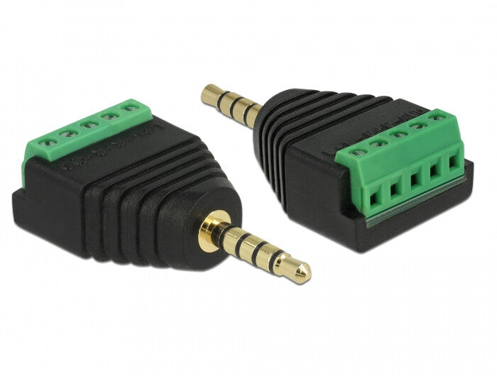 DeLOCK 65947 kabel kønsskifter 3.5 mm Terminal Block Sort, Grøn