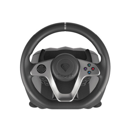 GENESIS Seaborg 400 Sort, Sølv USB Rat + Pedaler Nintendo Switch, PC, PlayStation 4, Playstation 3, Xbox 360, Xbox One, Xbox One S, Xbox One X
