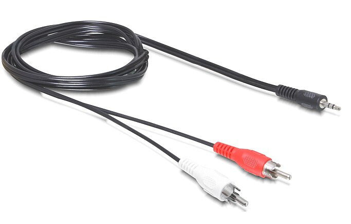 DeLOCK 3.5mm/2 x RCA lydkabel 5 m Sort