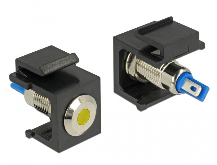 DeLOCK 86462 kabelsamler Keystone LED Sort, Blå, Rustfrit stål, Gul