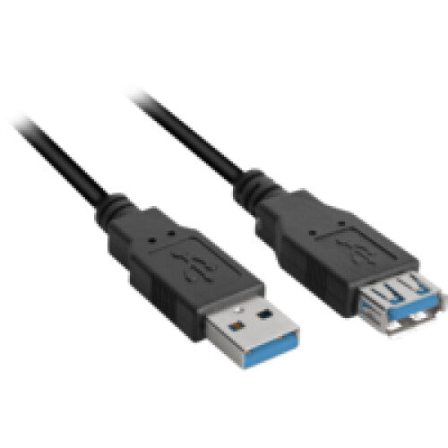 Sharkoon 2m, 2xUSB3.0-A USB-kabel USB 3.2 Gen 1 (3.1 Gen 1) USB A 5 Gbit/sek. Sort