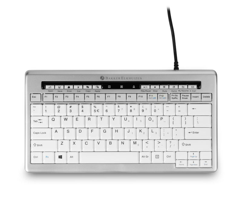BakkerElkhuizen S-board 840 tastatur Kontor USB QWERTY US engelsk Lys grå, Hvid