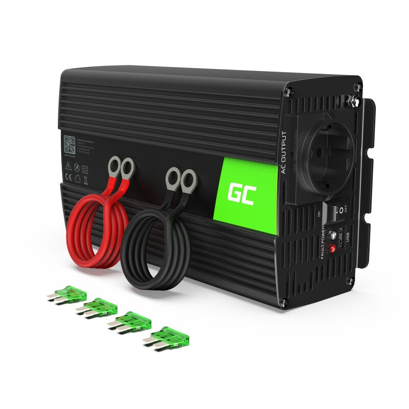 Green Cell INV08 strømadapter og vekselret Udendørs 1000 W Sort