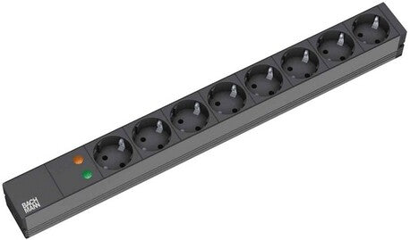 Bachmann 19'' 2m 8x Schuko H05VV-F 3G 1.50mm² stikdåse 8 AC stikkontakt(er) Sort