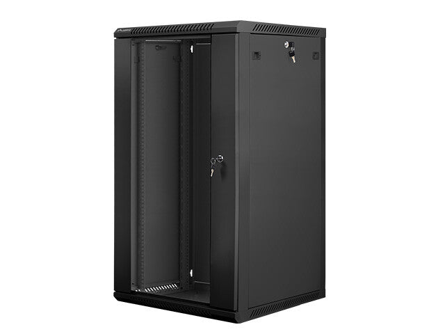 Lanberg WF01-6622-10B stativ 22U Vægmonteret stativ Sort