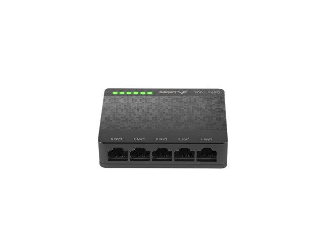 Lanberg DSP1-1005 netværksswitch Ikke administreret Gigabit Ethernet (10/100/1000) Sort, Grå