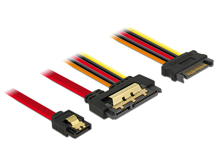 DeLOCK 85228 SATA-kabel 0,3 m SATA 7-pin SATA 22-pin Sort