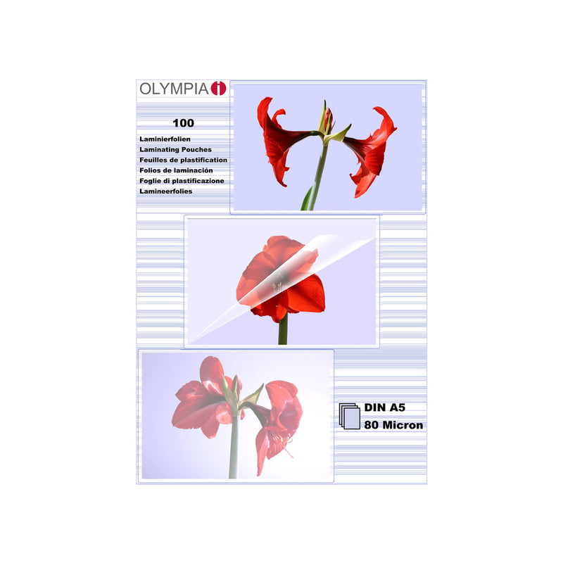 Olympia 1x100 DIN A5 80 micron plastlomme 100 stk