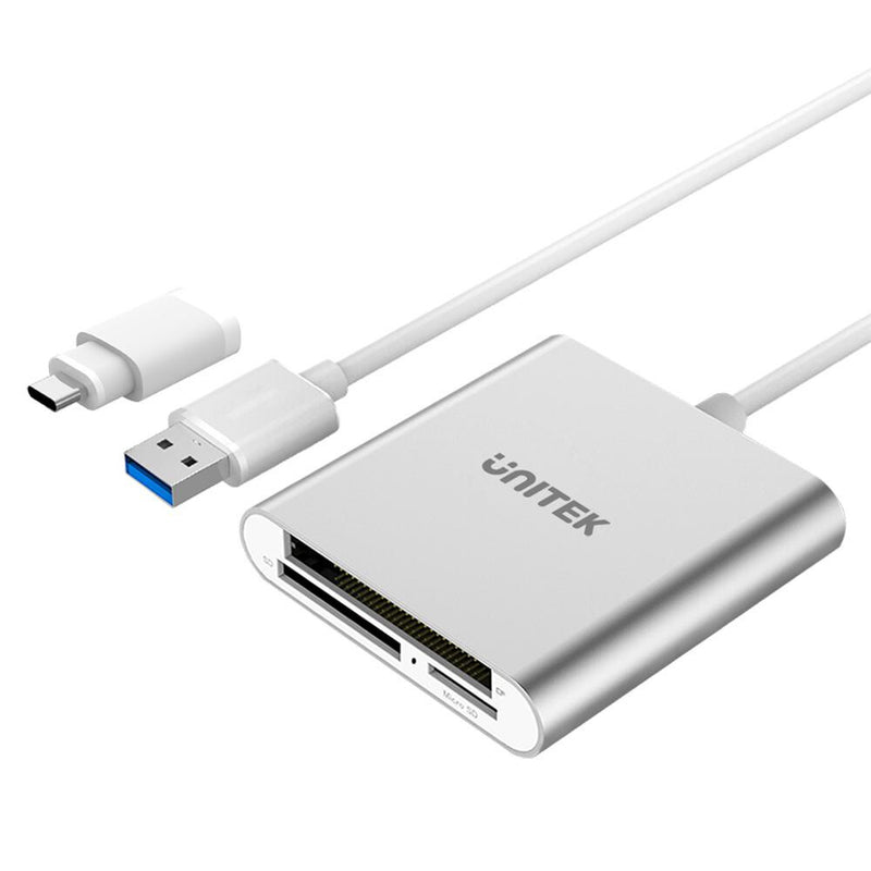UNITEK Y-9313D kortlæser USB 3.2 Gen 1 (3.1 Gen 1) Type-A Sølv
