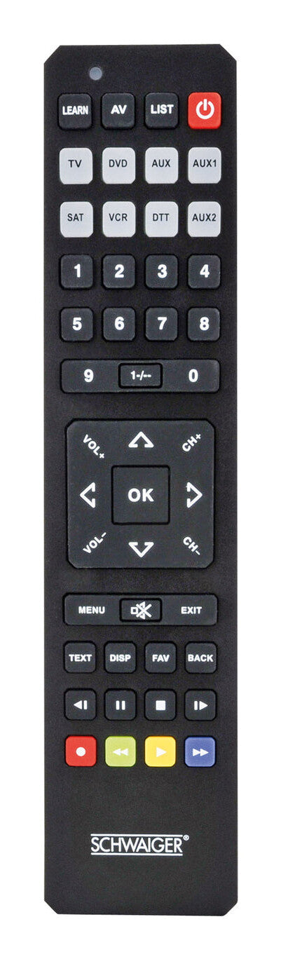 Schwaiger UFB4801 031 fjernbetjening IR trådløs DVD/Blu-ray, SAT, TV, VCR Tryk på knapper
