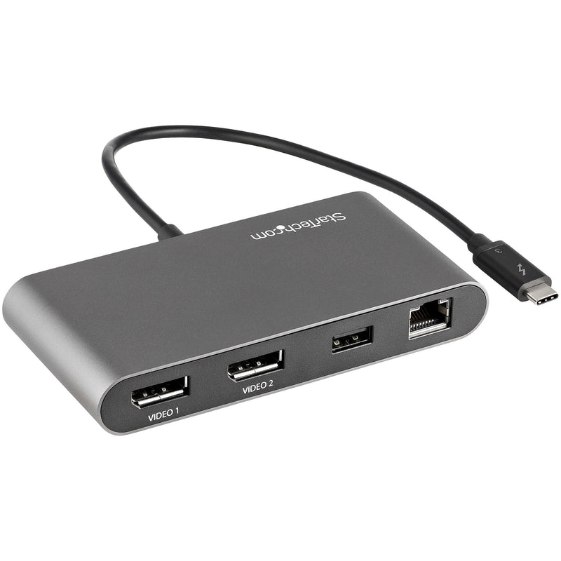 StarTech.com TB3DKM2DPL dockingstation Ledningsført Thunderbolt 3 Grå