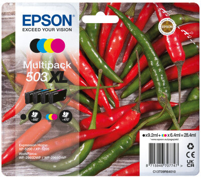 Epson 503XL blækpatron 4 stk Original Højt (XL) udbytte Sort, Blå, Magenta, Gul