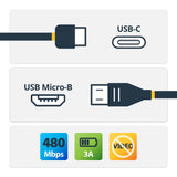 StarTech.com USB2CUB1M USB-kabel USB 2.0 1 m USB C Micro-USB B 0,48 Gbit/sek. Sort