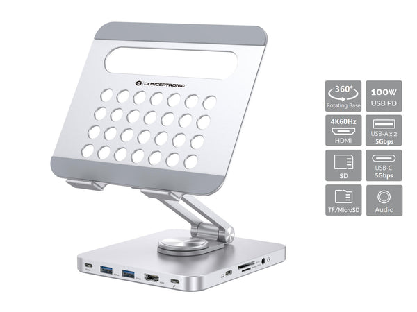 Conceptronic DONN26G multimedie vogn & stand Sølv Tablet Multimedia stand