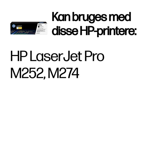 HP Original 201X LaserJet-tonerpatron med høj kapacitet, sort