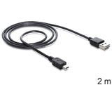 DeLOCK 85554 USB-kabel USB 2.0 2 m USB A Mini-USB B 0,48 Gbit/sek. Sort