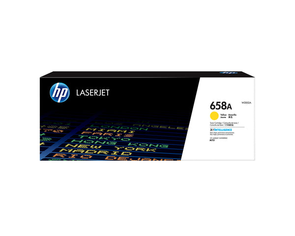 HP Original 658A LaserJet-tonerpatron, gul