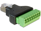 DeLOCK 65389 kabel kønsskifter RJ45 8p Sort, Grøn