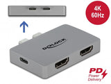 DeLOCK 64123 dockingstation USB 3.2 Gen 1 (3.1 Gen 1) Type-C Grå