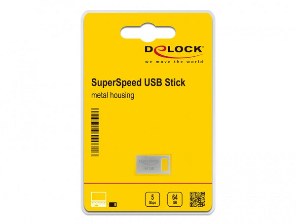 DeLOCK 54071 USB-nøgle 64 GB USB Type-A 3.2 Gen 1 (3.1 Gen 1) Sølv