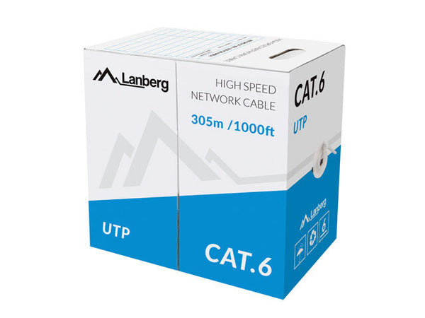 Lanberg LCU6-11CU-0305-S netværkskabel Grå 305 m Cat6 U/UTP (UTP)