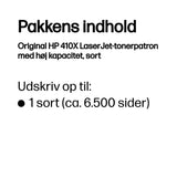 HP Original 410X LaserJet-tonerpatron med høj kapacitet, sort