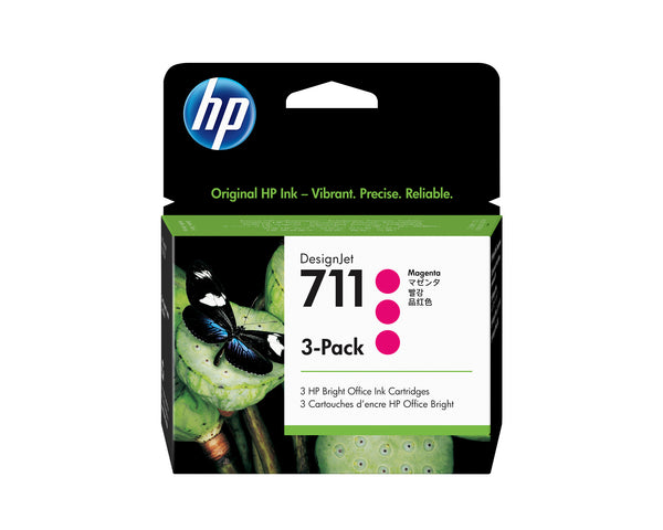 HP 711 DesignJet-blækpatroner med 29 ml, 3 stk., magenta