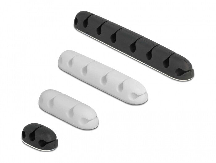 DeLOCK 18402 kabelorganisator Bord/Væg Kabelholder Sort, Hvid 4 stk