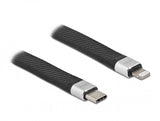DeLOCK 86941 Lightning kabel 0,13 m Sort, Sølv
