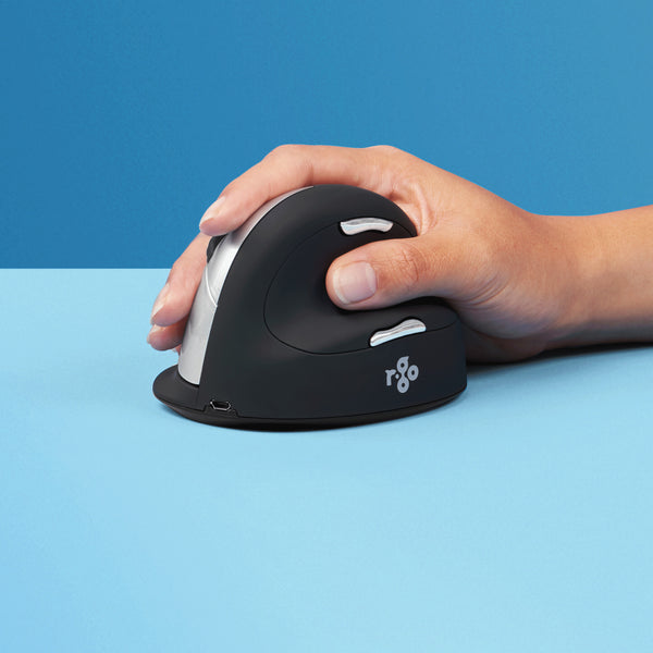 R-Go Tools Ergonomische muis R-Go HE Break met pauzesoftware, large (handlengte ≥ 185mm), rechtshandig, 3-in-1 connectie, zwart