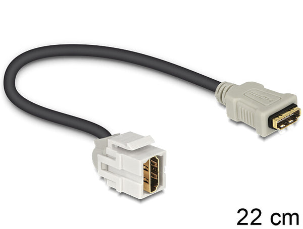 DeLOCK HDMI - HDMI, 0.22m HDMI-kabel 0,22 m HDMI Type A (Standard) Sort