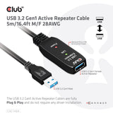 CLUB3D CAC-1404 USB-kabel USB 3.2 Gen 1 (3.1 Gen 1) 5 m USB A 5 Gbit/sek. Sort