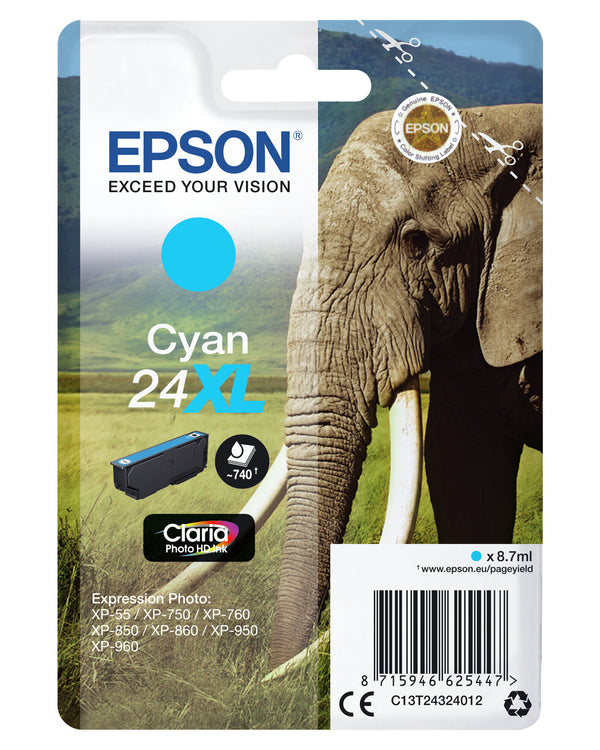 Epson Elephant C13T24324022 blækpatron 1 stk Original Højt (XL) udbytte Blå