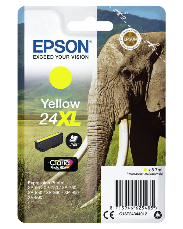 Epson Elephant C13T24344022 blækpatron 1 stk Original Gul