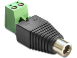 DeLOCK 65486 kabel kønsskifter DC 2.5 x 5.5 mm 2p Sort, Grøn, Sølv