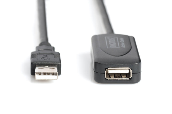 Digitus DA-73102 USB-kabel USB 2.0 20 m USB A 0,48 Gbit/sek. Sort