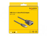 DeLOCK 61400 kabel kønsskifter USB A RS-232 Sort
