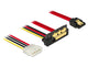 DeLOCK 85231 SATA-kabel 0,3 m SATA 7-pin + Molex (4-pin) SATA 22-pin Sort