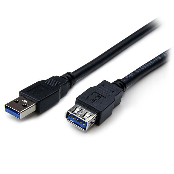 StarTech.com USB3SEXT2MBK USB-kabel USB 3.2 Gen 1 (3.1 Gen 1) 2 m USB A 5 Gbit/sek. Sort