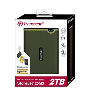 Transcend StoreJet 25M3G ekstern harddisk 2 TB 2.5" Micro-USB B 3.2 Gen 1 (3.1 Gen 1) Grøn