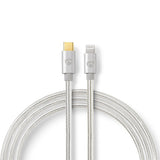 Nedis CCTB39650AL10 Lightning kabel 1 m Aluminium