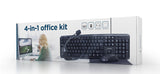 Gembird KBS-UO4-01 tastatur Mus inkluderet Kontor USB QWERTY US engelsk Sort