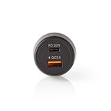 Nedis CCPD30W100BK oplader til mobil enhed Smartphone Sort Cigartænder Hurtig opladning Automatisk