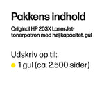 HP LaserJet Original 203X -tonerpatron med høj kapacitet, gul