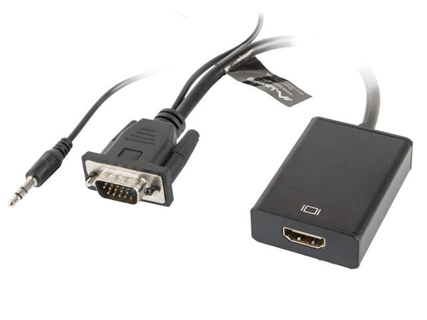 Lanberg AD-0021-BK videokabel adapter 0,2 m HDMI Type A (Standard) VGA (D-Sub) Sort