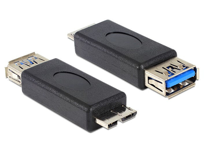 DeLOCK 65183 kabel kønsskifter USB 3.0-A FM micro USB 3.0-B M Sort