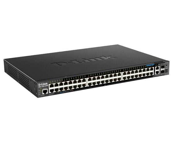 D-Link DGS-1520-52MP netværksswitch Administreret L3 Gigabit Ethernet (10/100/1000) Strøm over Ethernet (PoE) 1U Sort