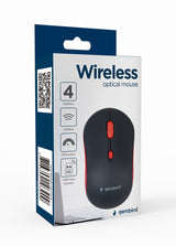 Gembird WIRELESS OPTICAL MOUSE MUSW-4B-03-R 1600DP - Maus mus Kontor Ambidextrous RF trådløst Optisk 1600 dpi