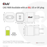 CLUB3D CAC-1909EU oplader til mobil enhed Mobiltelefon, Laptop, Smartphone Sort Vekselstrøm Indendørs
