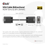 CLUB3D CAC-1710 VGA kabel 10 m VGA (D-Sub) Sort